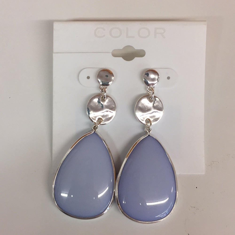 Blue Tear Drop Shaped Color Earrings